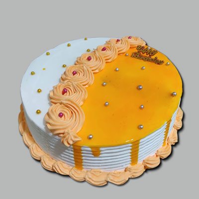 "Round shape Pineapple Gel cake - 1kg - Click here to View more details about this Product